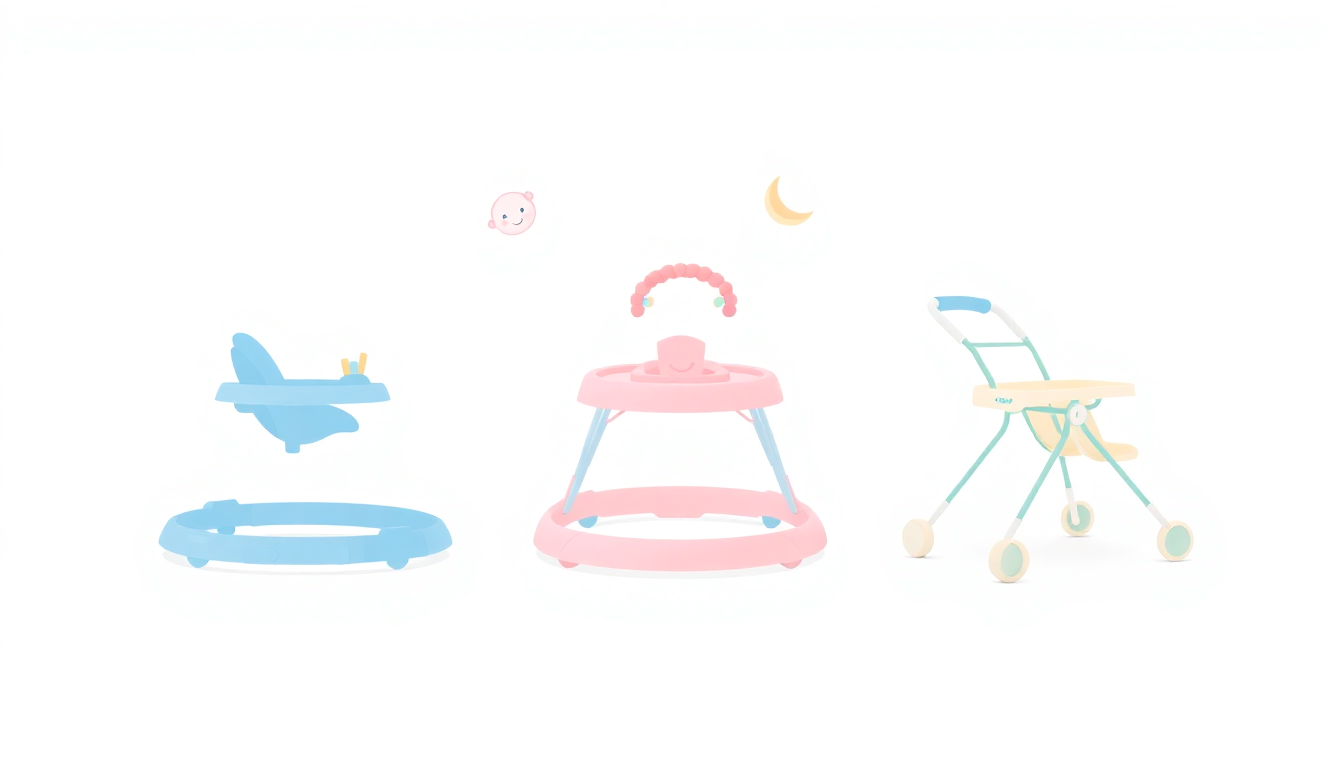 아기 보행기 안전 구조·형태·접이 편의 3축 등급 인포그래픽 — babygrade Editorial Team 2026