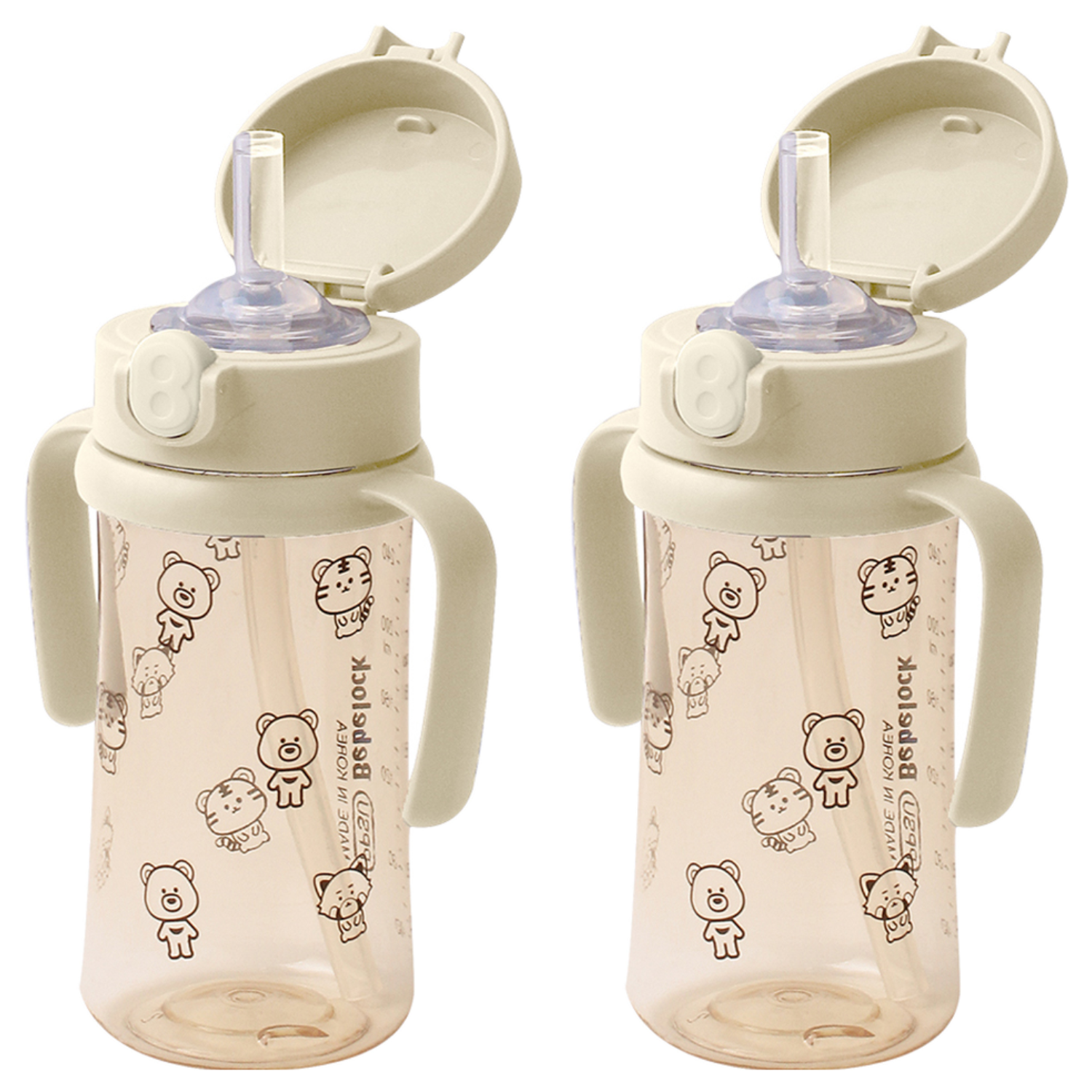 베베락 국내 제조 아이와 PPSU 원터치 빨대컵, 270ml, 2개, 크림 - 40,600원