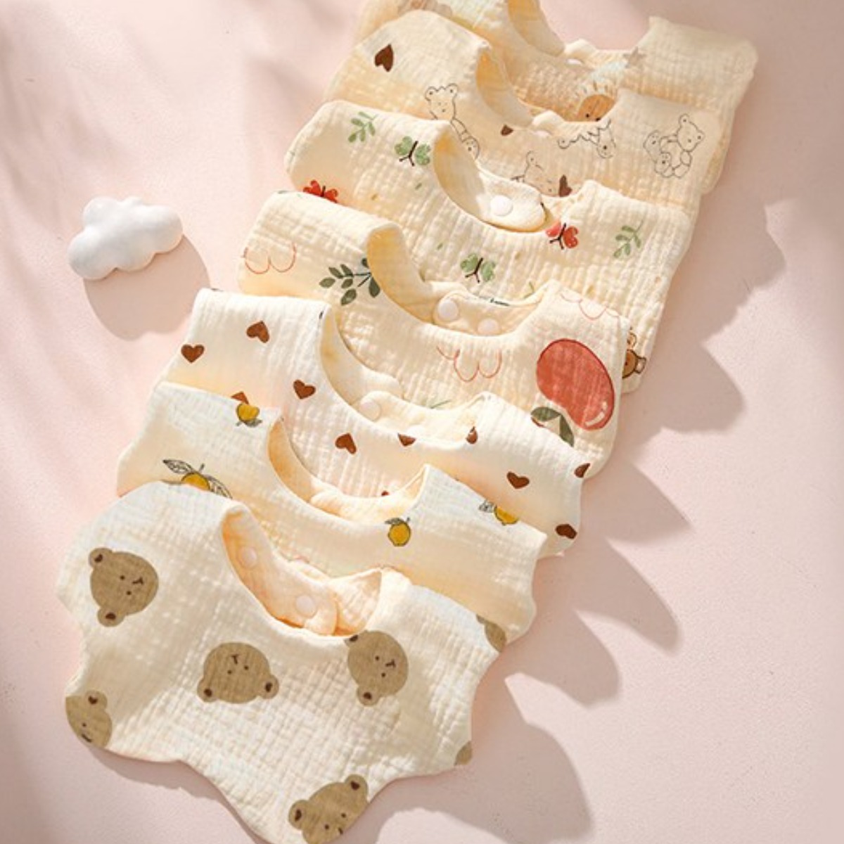 KC인증 몽실이 6겹 순면 요일턱받이 신생아 세트 - 19,900원