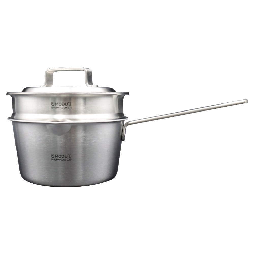 블루마마 인덕션 스텐316 무연마제 편수냄비 + 찜기 + 뚜껑 세트, 17.5cm, 단일 색상, 1세트 - 89,000원