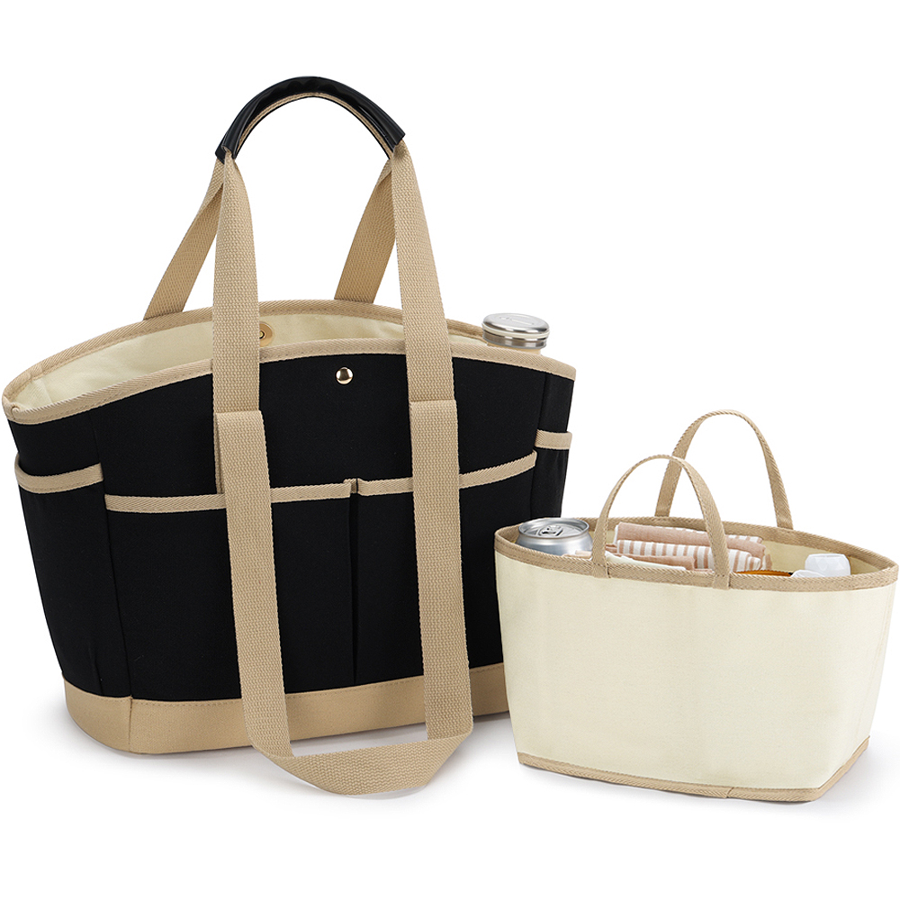 애드에딧 라피네 대용량 캔버스 기저귀 가방 + 이너백 세트, Black - 29,720원