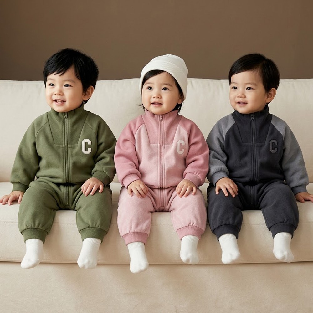 몽실이 하이넥 집업 긴팔 우주복 - 22,900원