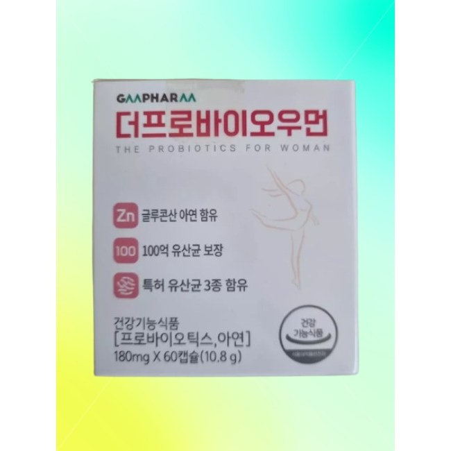 지엠팜 더프로바이오우먼 질 건강 유산균 100억 여성 임산부 임신 수유부 60캡슐 - 53,400원