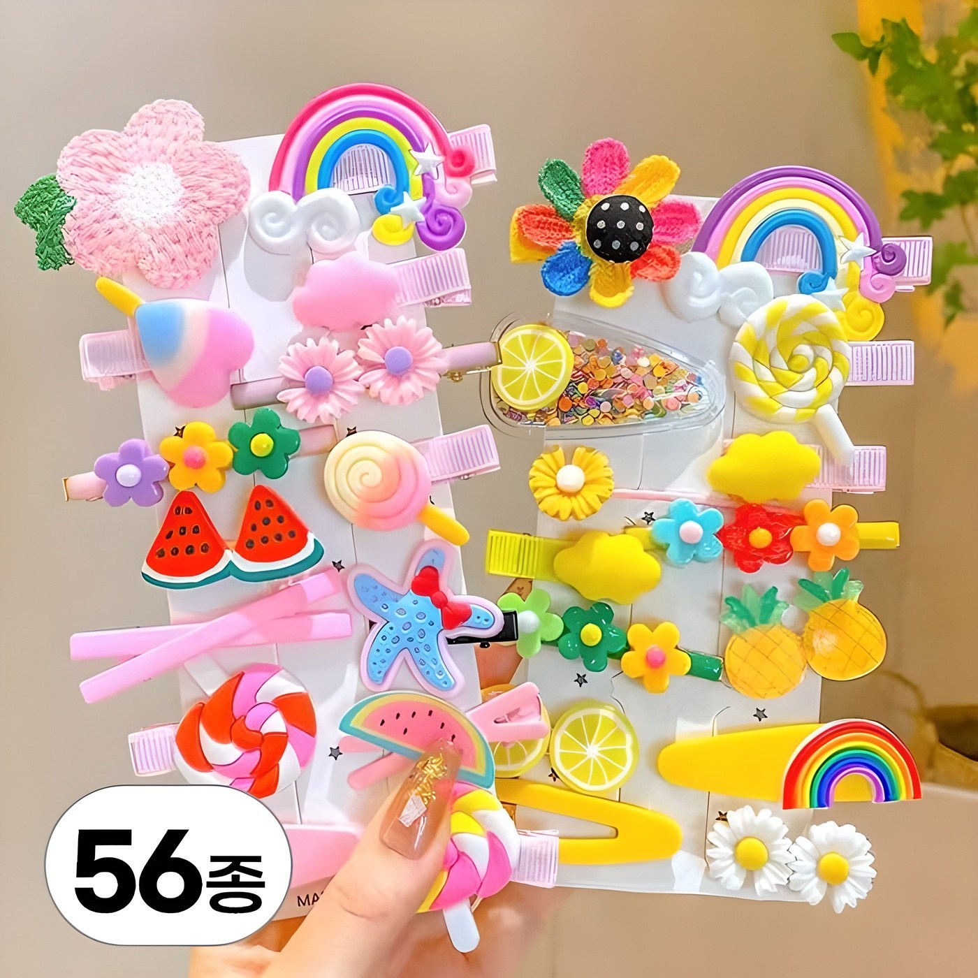 투데이리빙 56종 세트 데일리 머리핀 대용량 헤어 똑딱핀 헤어핀 - 9,860원