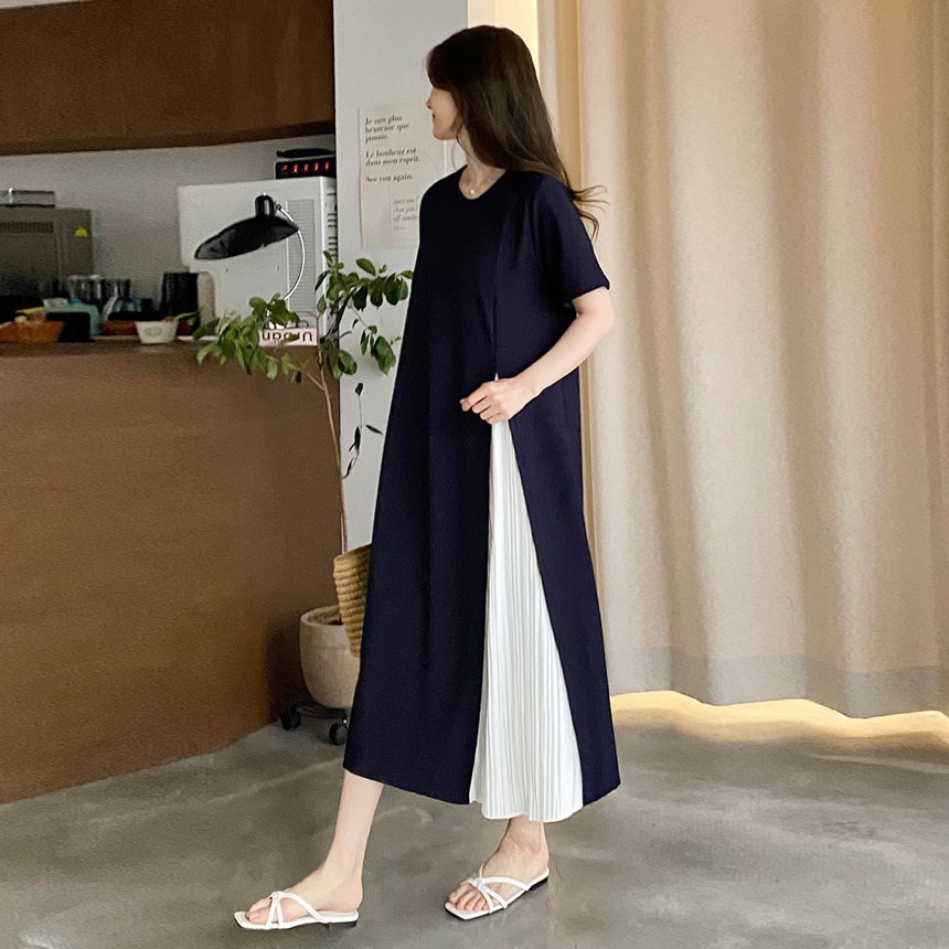 마더라이크 반팔 미라클 주름 임산부 원피스 n703 - 15,900원