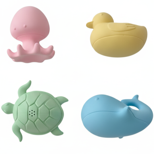 베비몽 말랑 물총 목욕놀이 물놀이 실리콘 목욕장난감 4종 - 20,900원