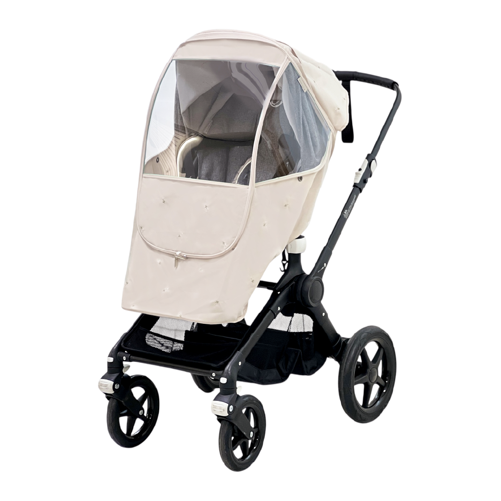 맘노코 자수 방풍커버 유모차커버 크림플라워 아이보리 - 62,500원