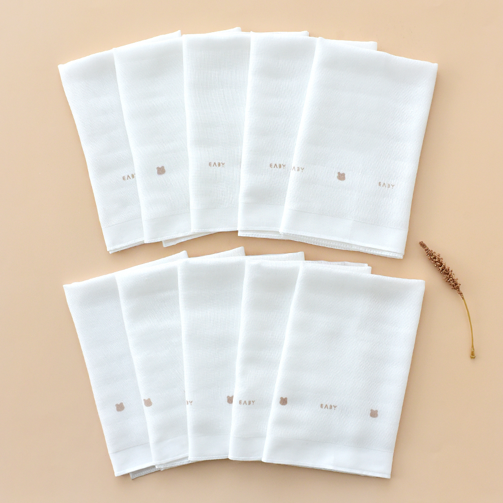 베이비앤아이 유아용 밤부 고미 거즈 손수건 10p - 12,900원