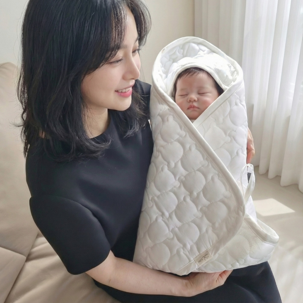 아이레빗 신생아 순면 곰 누빔 겉싸개 가을 겨울 봄 용 겉싸보 이불 - 24,000원