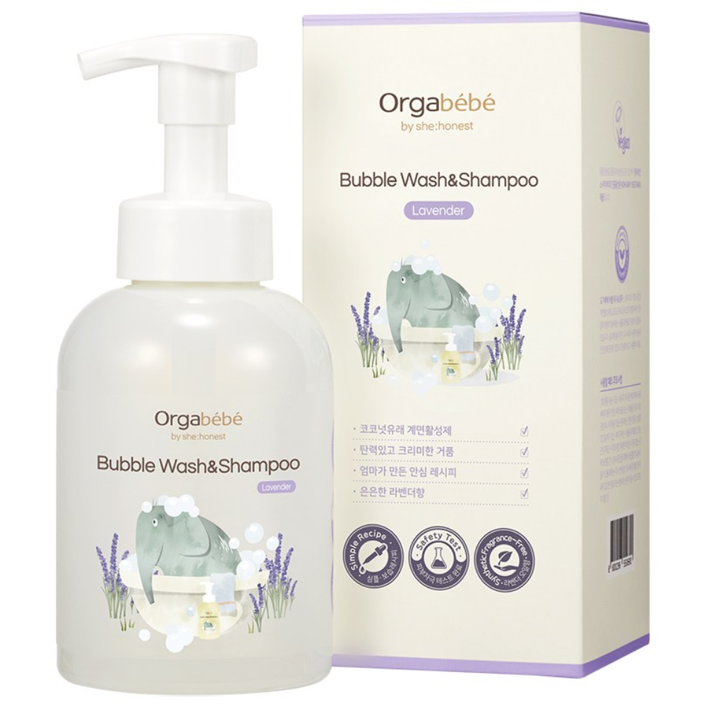 오가베베 버블 아기 바디워시&샴푸 라벤더 신생아 유아 올인원, 500ml, 1개 - 19,800원