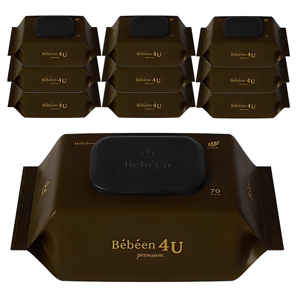 Bebeen 포유 프리미엄 유아물티슈 캡형, 75g, 70개입, 10개 - 15,900원
