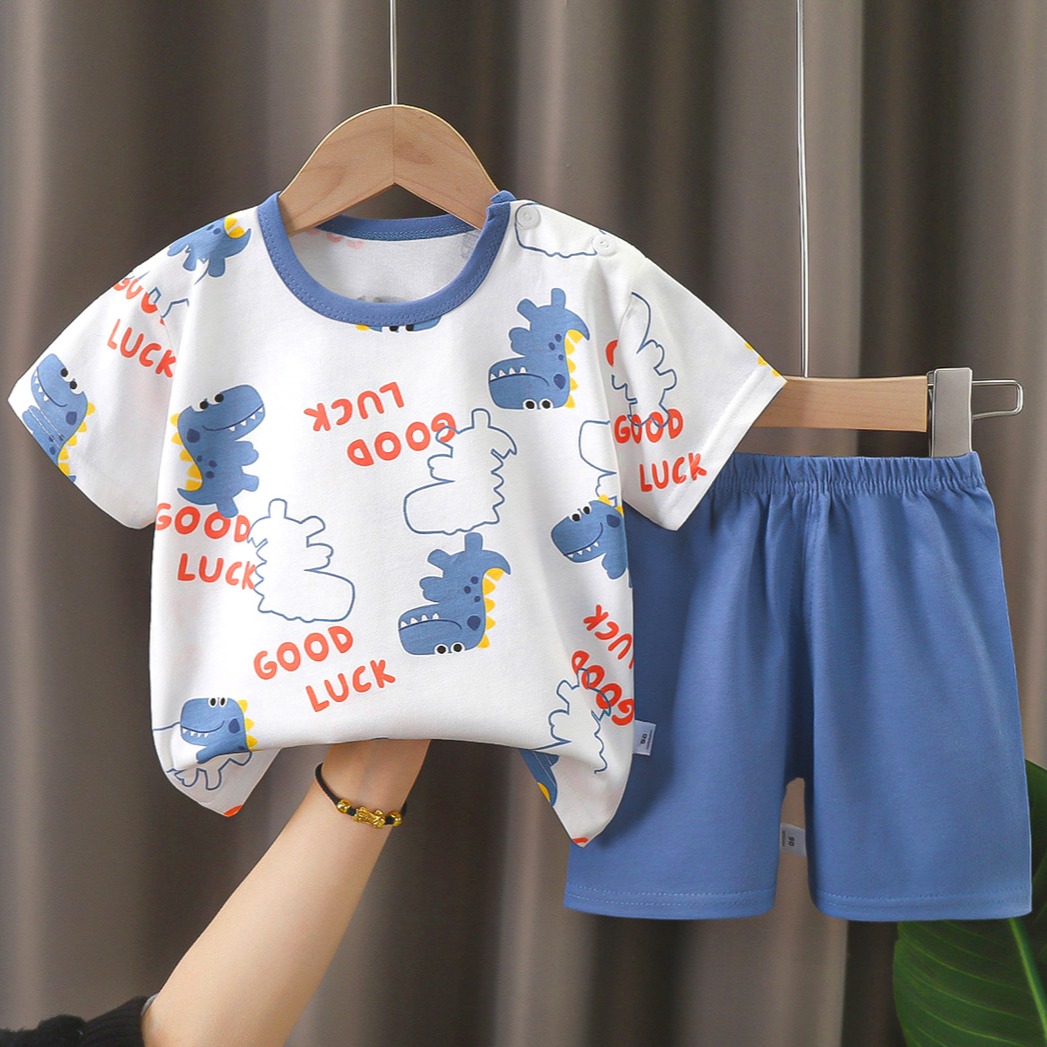 우주아이 아동용 썸머디노 반팔 상하의 세트 - 9,800원
