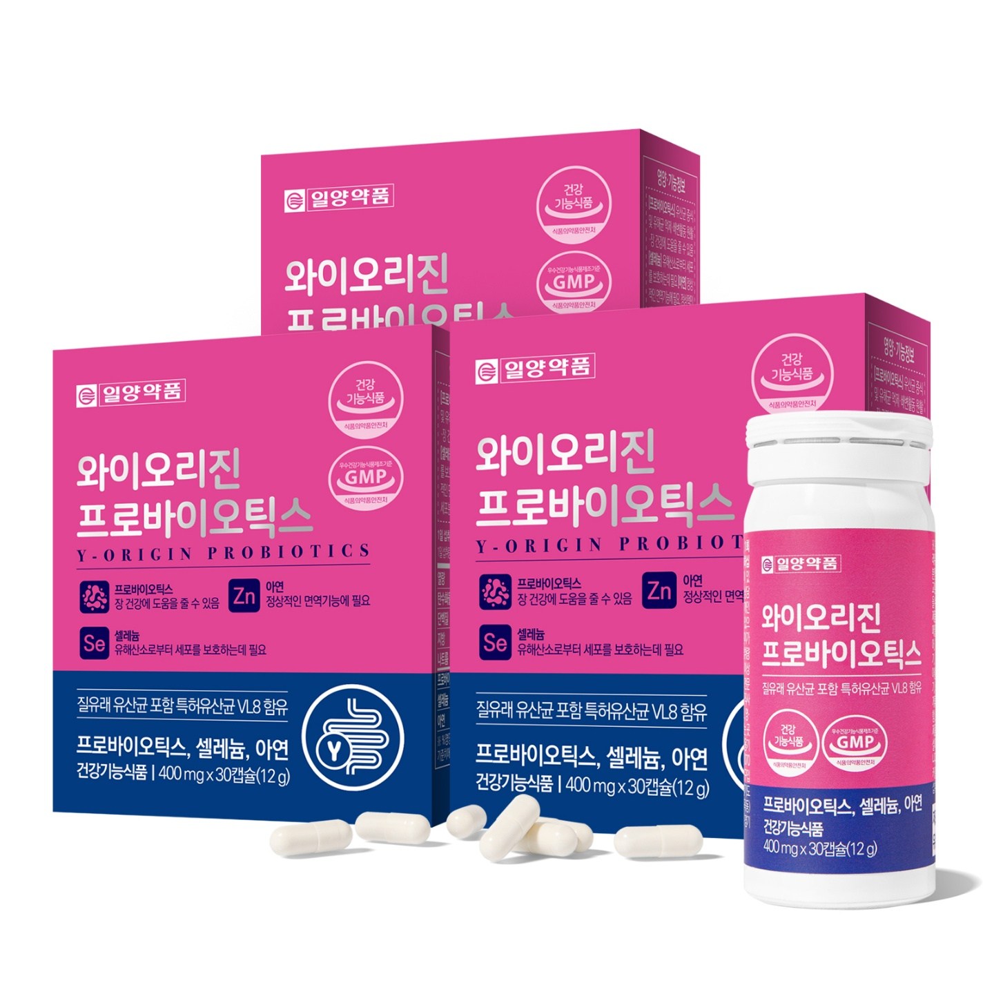 일양약품 와이오리진 프로바이오틱스 질유래유산균 포함 특허유산균 VL8 함유, 30정, 3개 - 28,730원