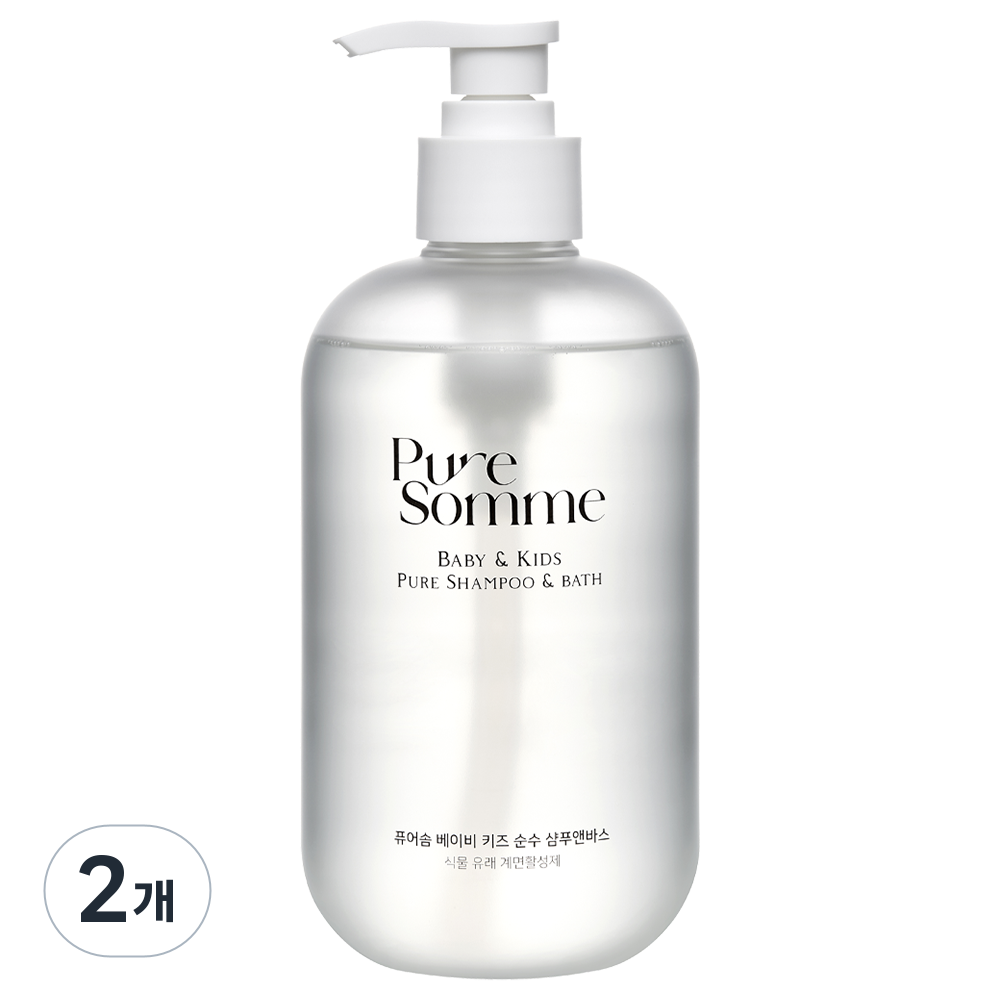 퓨어솜 베이비 키즈 민감성 보습 아토 케어 순수 샴푸앤바스, 2개, 500ml - 38,990원